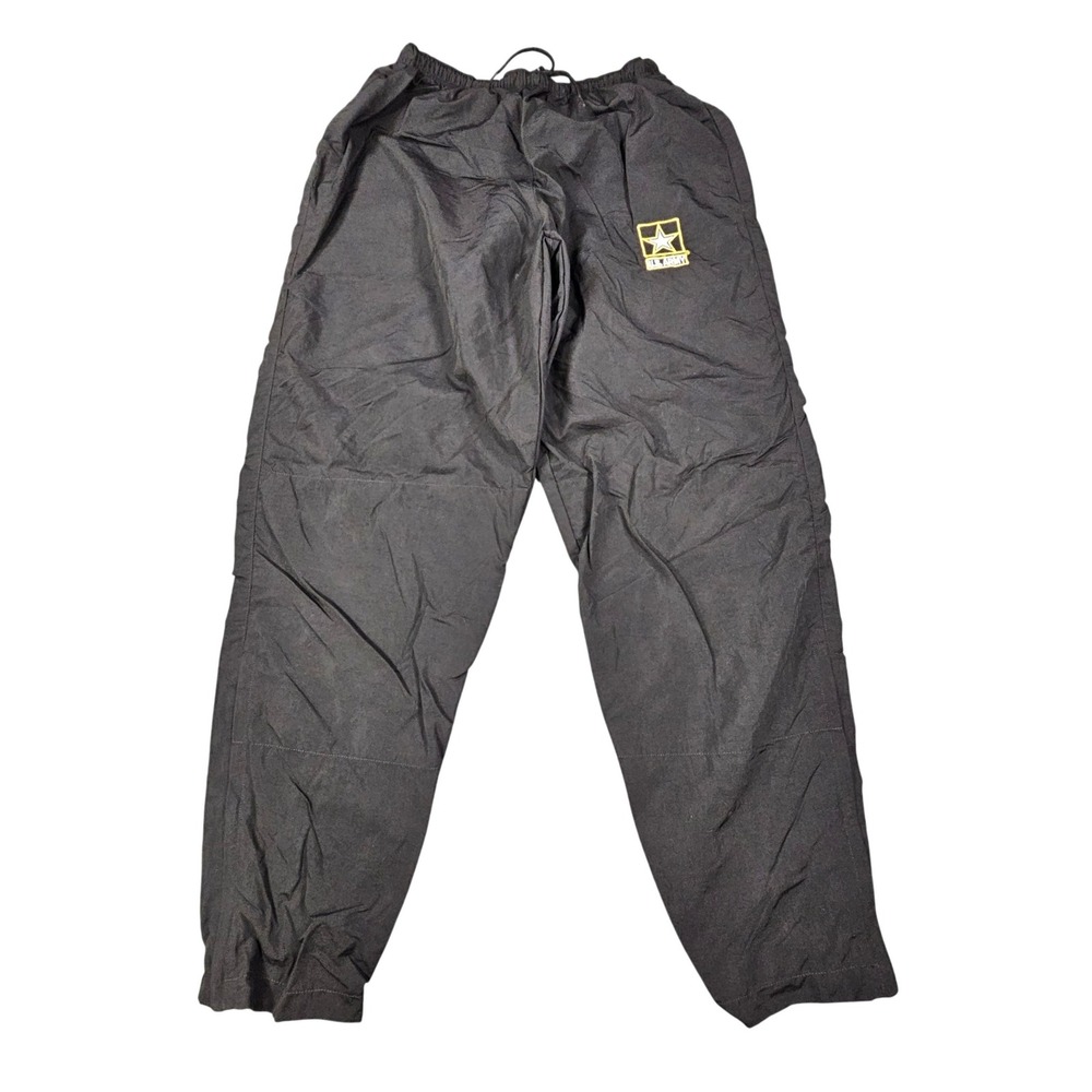 US Army APFU Physical Fitness Uniform Nylon Track Pants Black Medium Regular